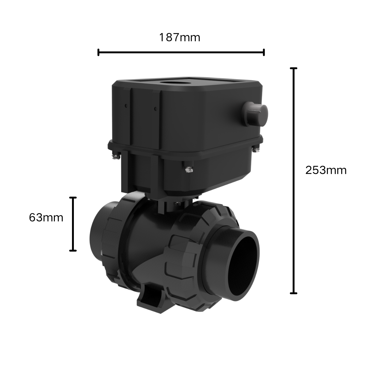 4G智能电动球阀 3D 渲染图